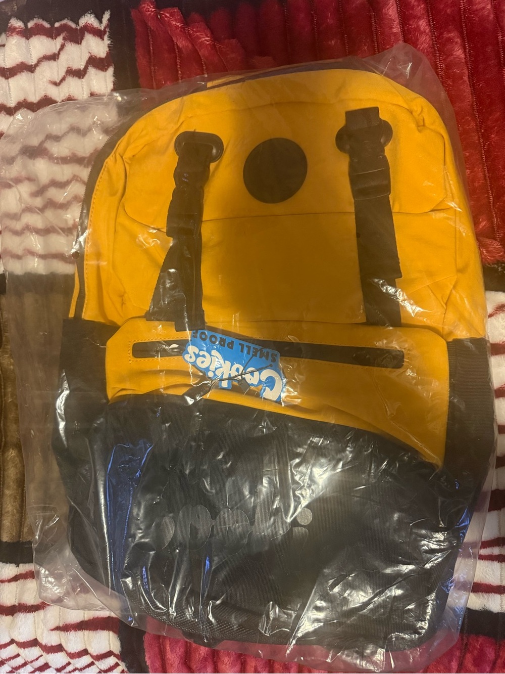 Yellow and Black Cookies smell proof Backpack
